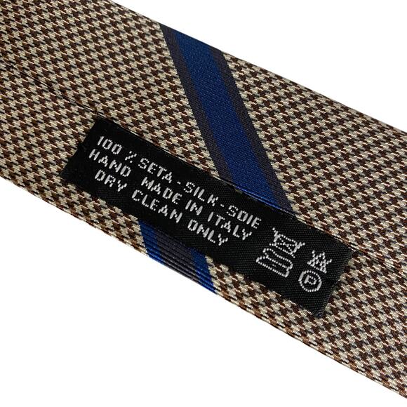 NWT Brioni Flannel and Blue Striped Tie Hand Made in Italy 100% Silk - Picture 8 of 14